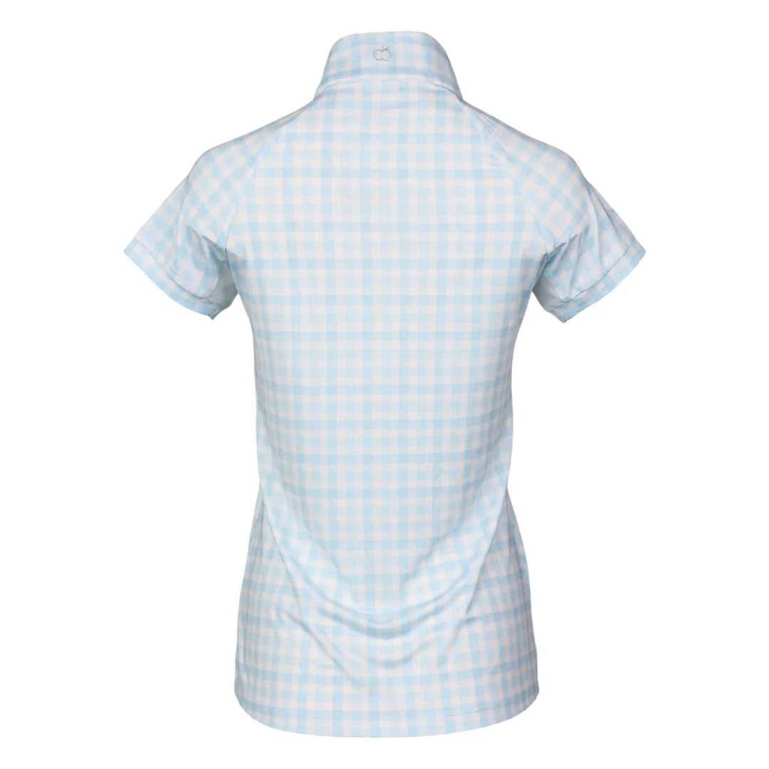 Dapplebay Kids Gingham Short Sleeve 1/4 Zip Riding Top - Image 3
