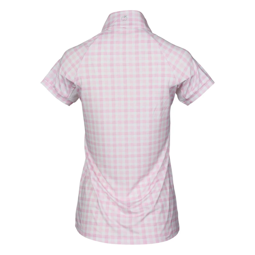 Dapplebay Kids Gingham Short Sleeve 1/4 Zip Riding Top - Image 4